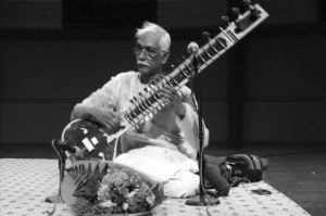Mr. Rabindra Goswami playing the sitar in Rollins Chapel at the College.