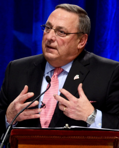 Governor LePage speaking at his second inauguration