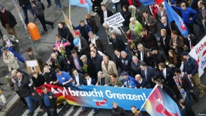 German citizens rallied in support of Alternative for Germany, and anti-immigration party.