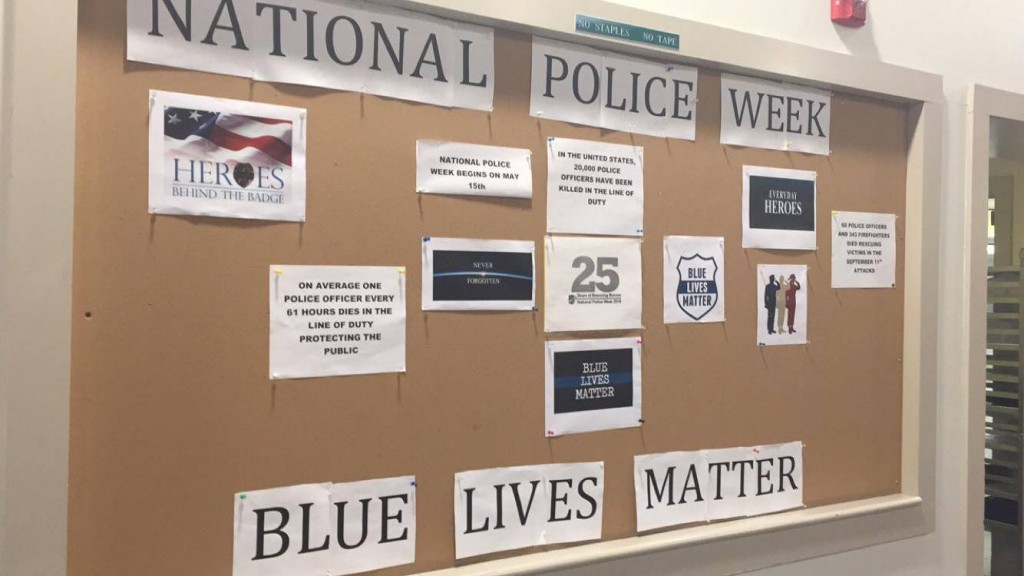 The Blue Lives Matter display