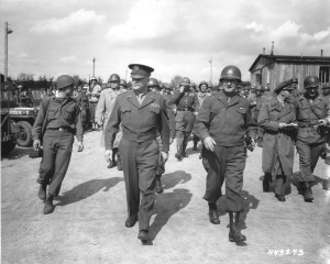 Liberation: General Dwight D. Eisenhower at the newly liberated Ohrdruf concentration camp.