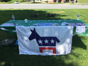 The booth for the Dartmouth Democrats at the "non-political" Dartmouth Cares event